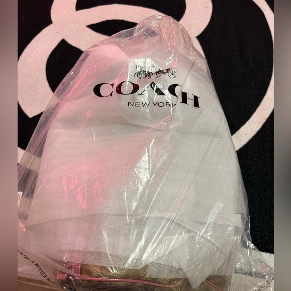 Coach Signature Brown and Pink Tote Bag - Picture 8 of 17
